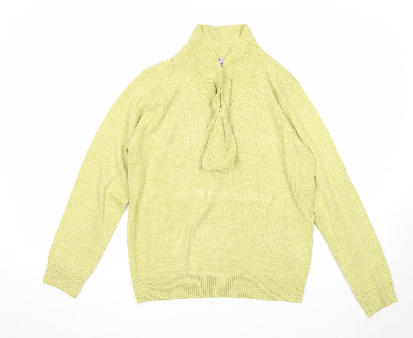 EWM Womens Green Collared Acrylic Pullover Jumper Size 10