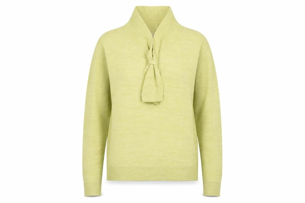 EWM Womens Green Collared Acrylic Pullover Jumper Size 10