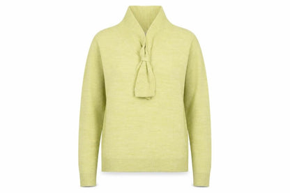EWM Womens Green Collared Acrylic Pullover Jumper Size 10