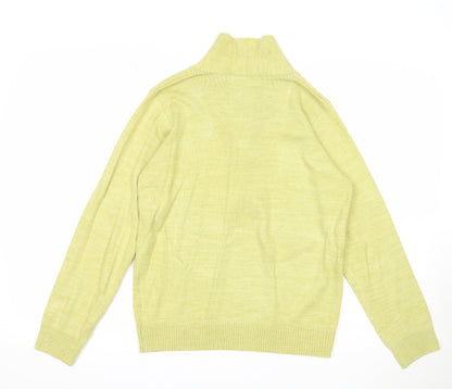 EWM Womens Green Collared Acrylic Pullover Jumper Size 10
