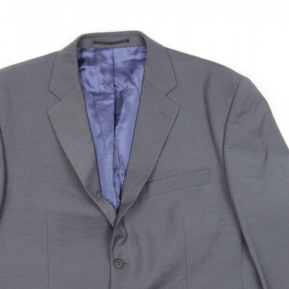 Yunsa Mens Grey Polyester Jacket Suit Jacket Size 44 Regular