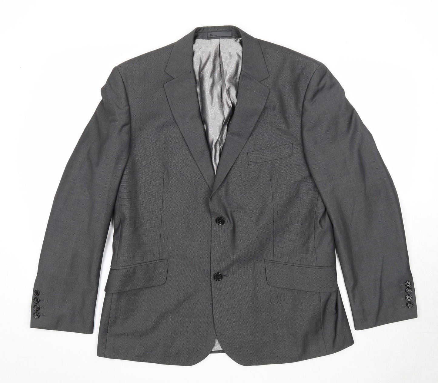 BHS Mens Grey Polyester Jacket Suit Jacket Size 42 Regular