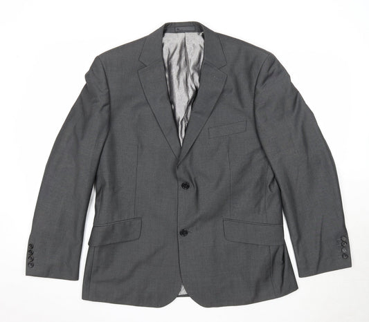 BHS Mens Grey Polyester Jacket Suit Jacket Size 42 Regular