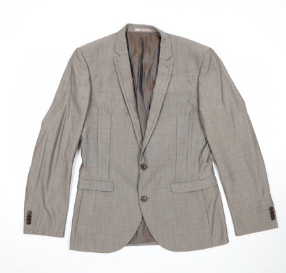 Next Mens Beige Wool Jacket Suit Jacket Size 40 Regular