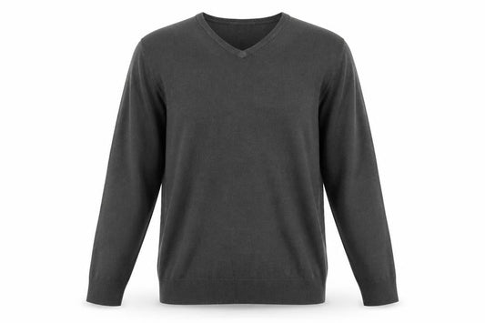 Marks & Spencer Mens Grey V-Neck Acrylic Pullover Jumper Size L Long Sleeve