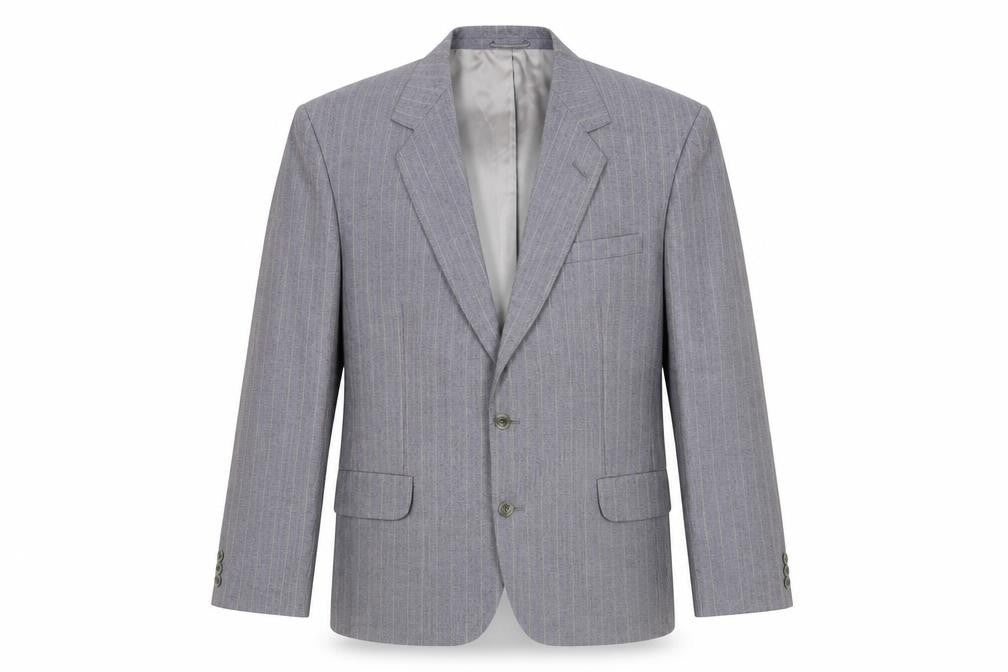 John Lewis Mens Grey Striped Wool Jacket Suit Jacket Size 42 Regular