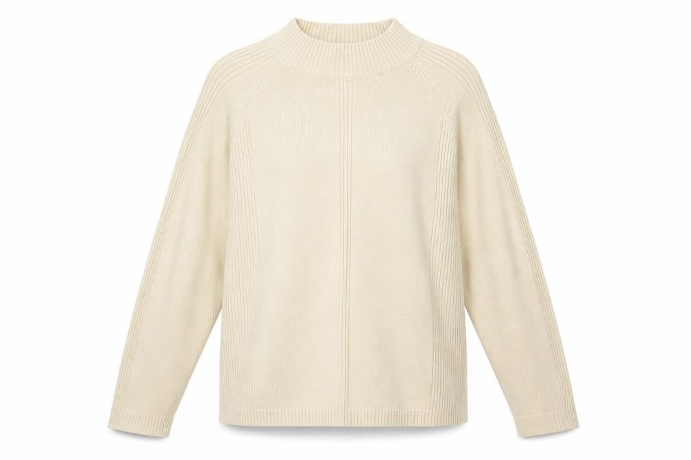 Ann Marie Womens Beige Round Neck Acrylic Pullover Jumper Size M