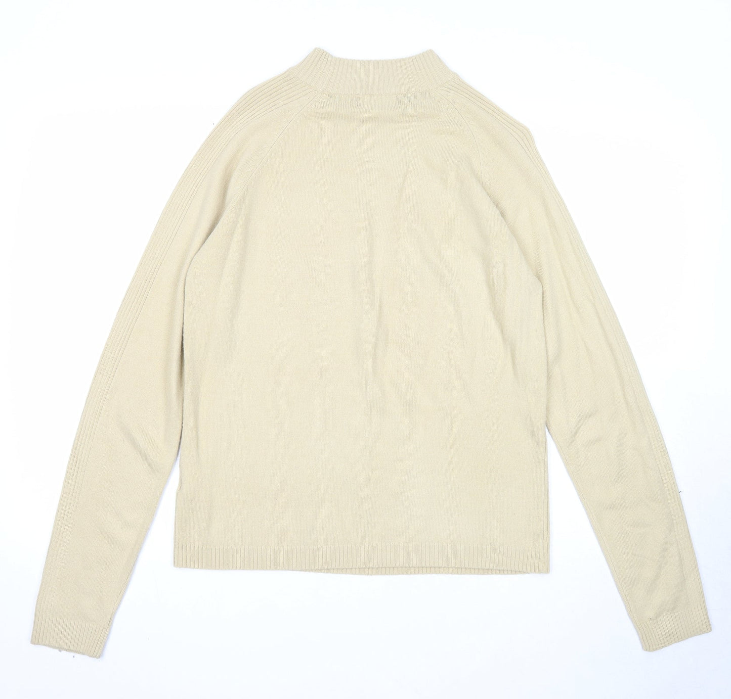 Ann Marie Womens Beige Round Neck Acrylic Pullover Jumper Size M