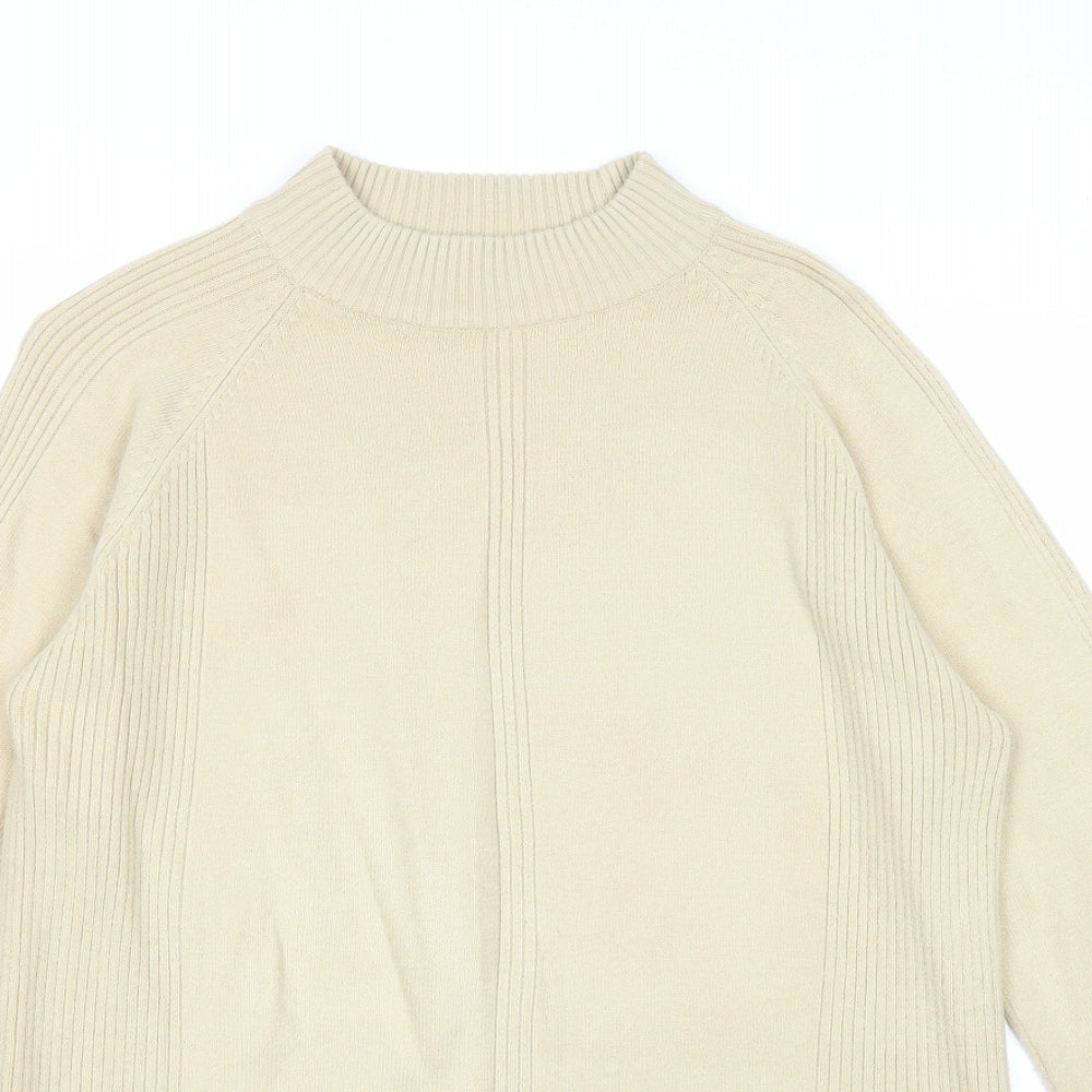 Ann Marie Womens Beige Round Neck Acrylic Pullover Jumper Size M