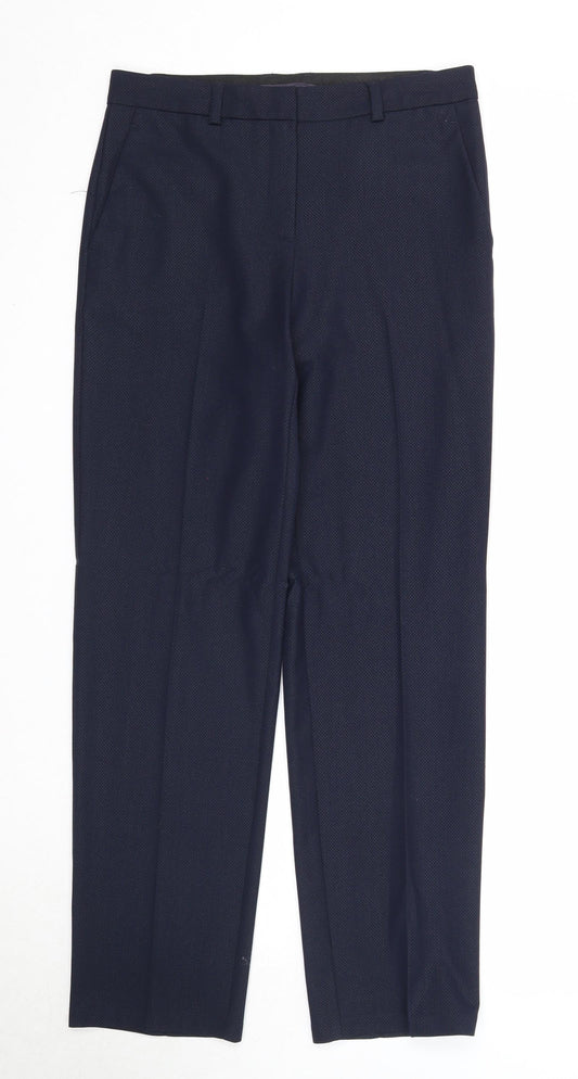 Marks and Spencer Womens Blue Polyester Trousers Size 10 Regular Zip