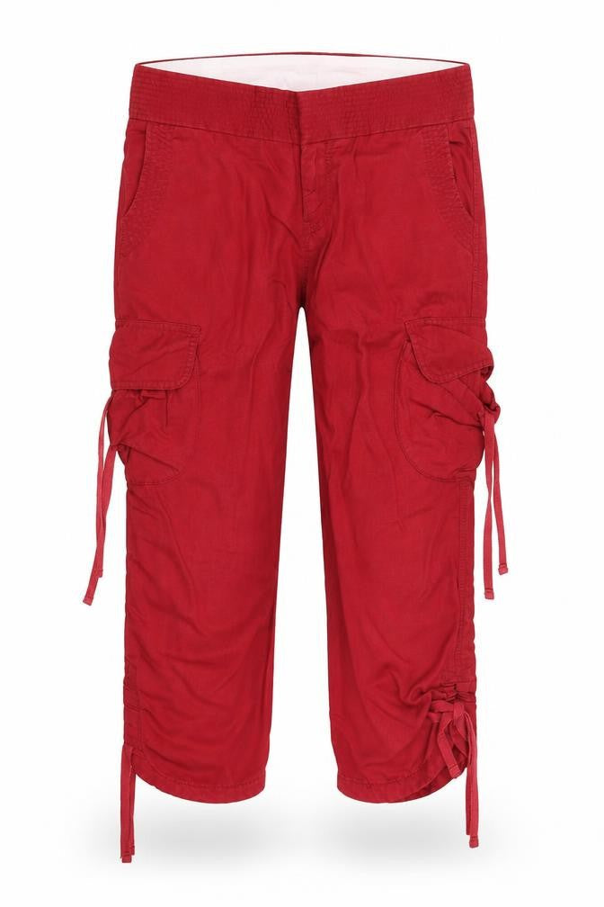 Gap Womens Red Lyocell Capri Trousers Size 8 Regular Zip