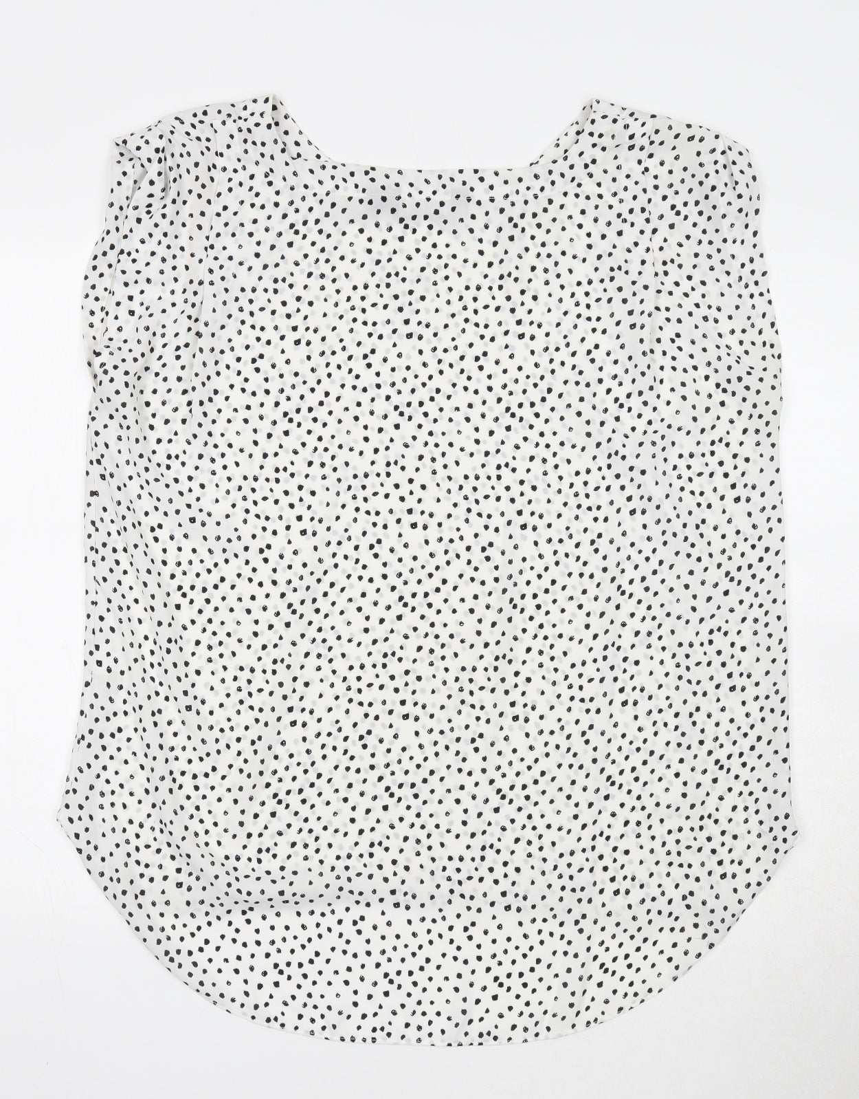 Glassons Womens White Polka Dot Polyester Basic Tank Size 14 Round Neck