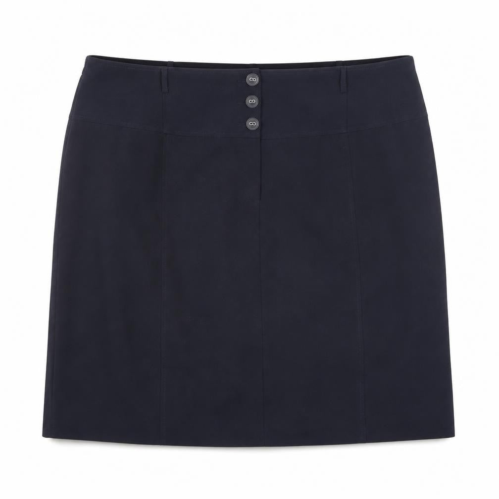 Agenda Womens Blue Polyester A-Line Skirt Size 26 Button