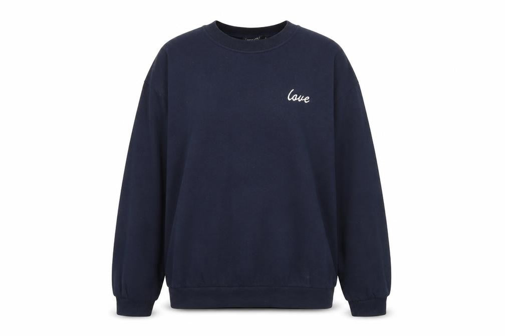 I SAW IT FIRST Womens Blue Cotton Pullover Sweatshirt Size S Pullover - Love
