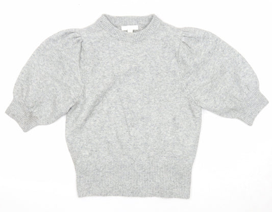 H&M Womens Grey Round Neck Polyester Pullover Jumper Size S - Shoulder Detail