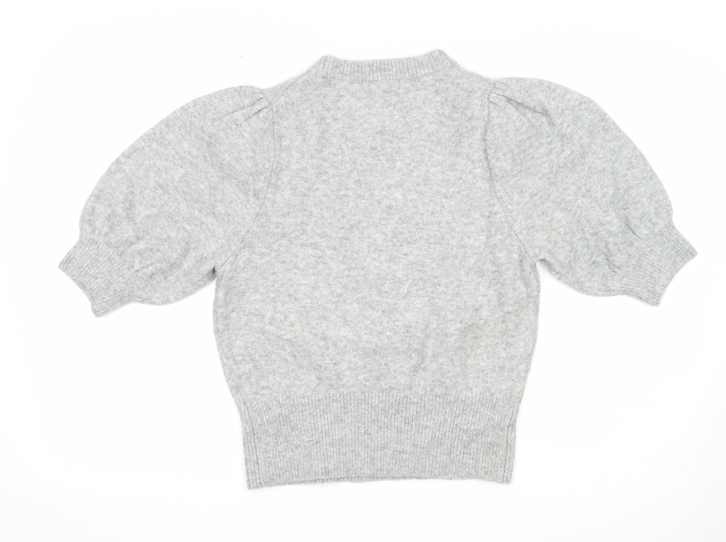 H&M Womens Grey Round Neck Polyester Pullover Jumper Size S - Shoulder Detail