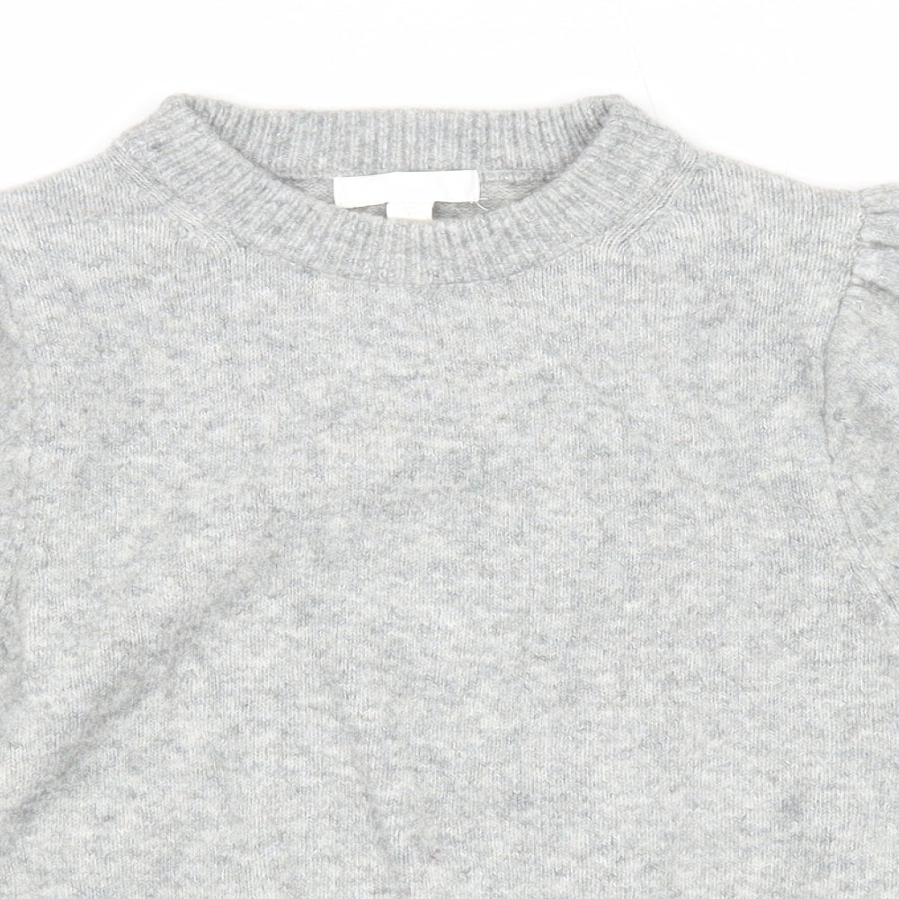 H&M Womens Grey Round Neck Polyester Pullover Jumper Size S - Shoulder Detail