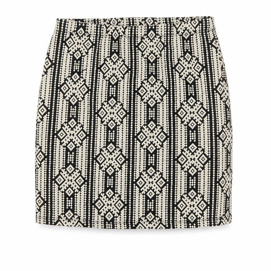 Forever 21 Womens Beige Geometric Cotton A-Line Skirt Size S