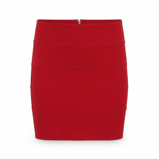 Forever 21 Womens Red Polyester Maxi Skirt Size M Zip