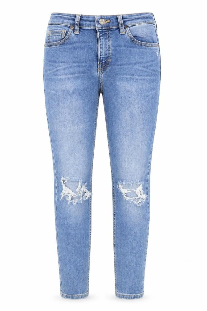 Topshop Womens Blue Cotton Skinny Jeans Size 26 in L30 in Regular Zip