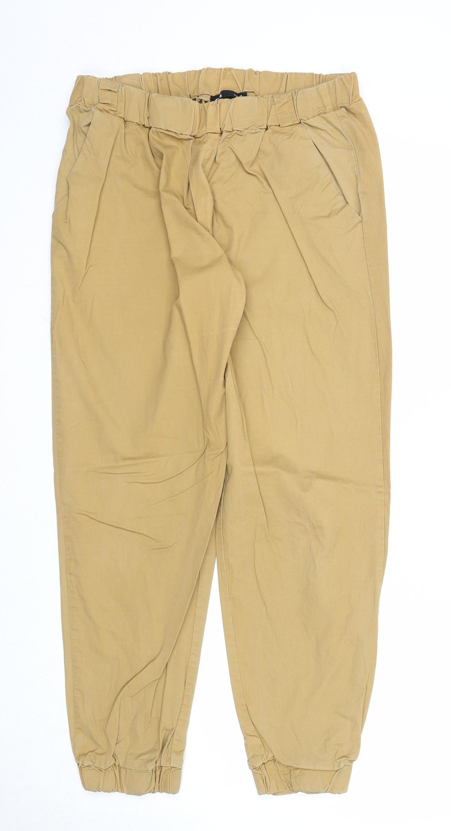 Sinsay Womens Beige Cotton Trousers Size XL Regular