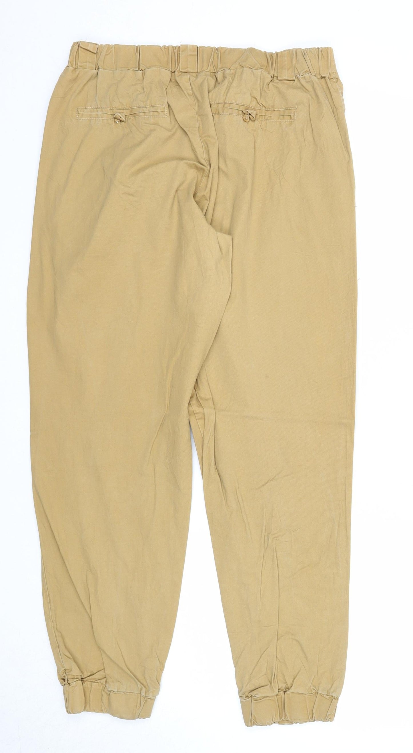 Sinsay Womens Beige Cotton Trousers Size XL Regular