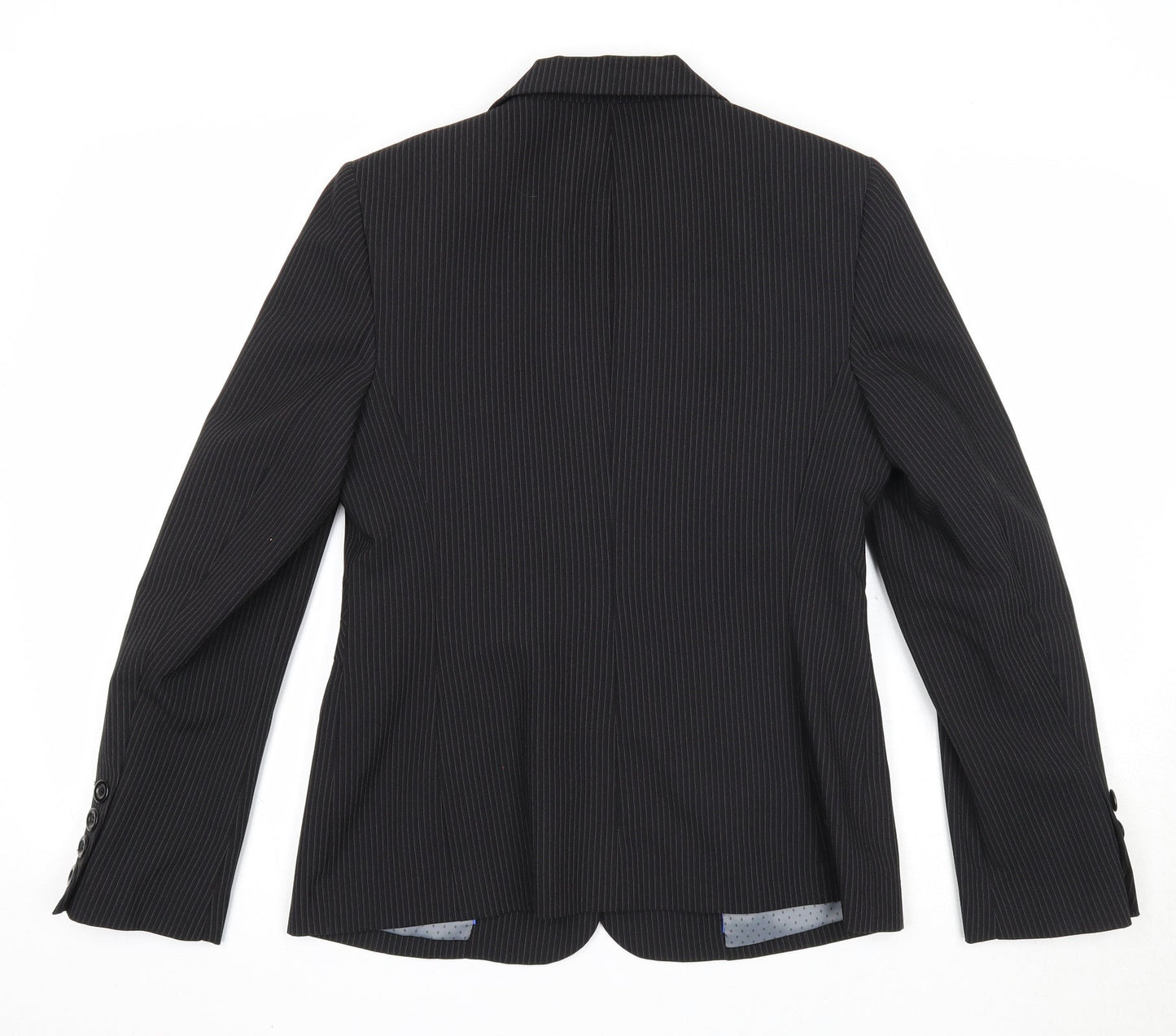 Autonomy Womens Black Striped Polyester Jacket Suit Jacket Size 14