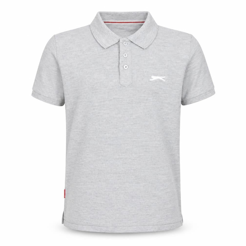 Slazenger Boys Grey Polyester Basic Polo Size 11-12 Years Collared Button