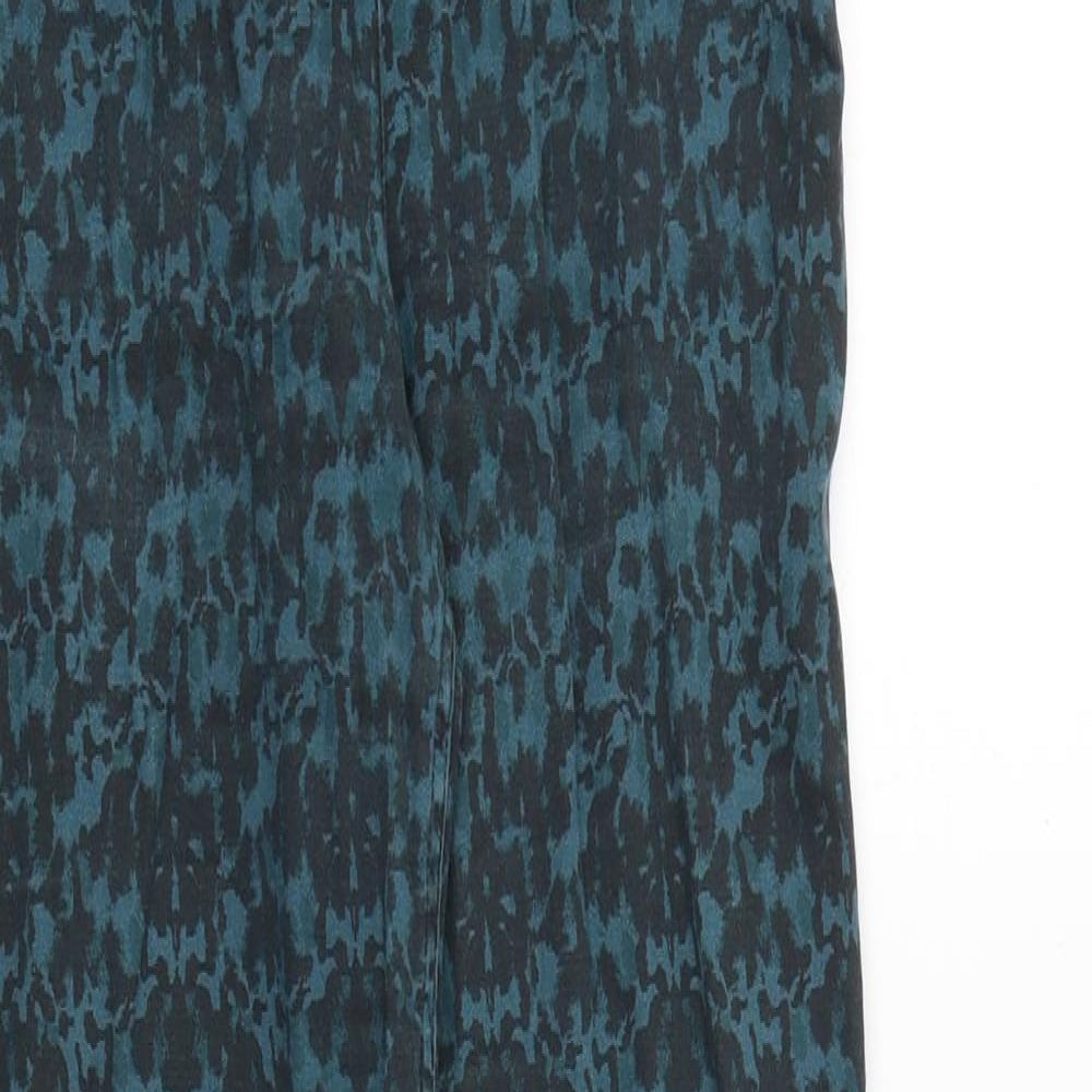 H&M Womens Green Geometric Cotton Skinny Jeans Size 10 Regular Zip