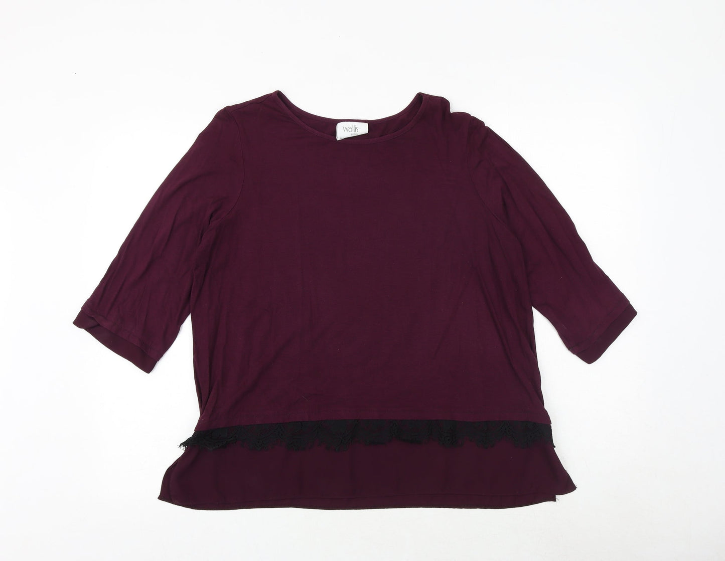 Wallis Womens Purple Viscose Basic Blouse Size 16 Round Neck