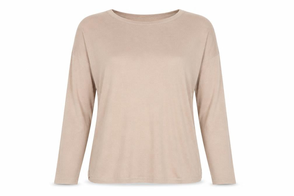 H&M Womens Beige Boat Neck Polyester Pullover Jumper Size XS