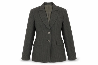 Precis Womens Green Striped Jacket Blazer Size 10 Button