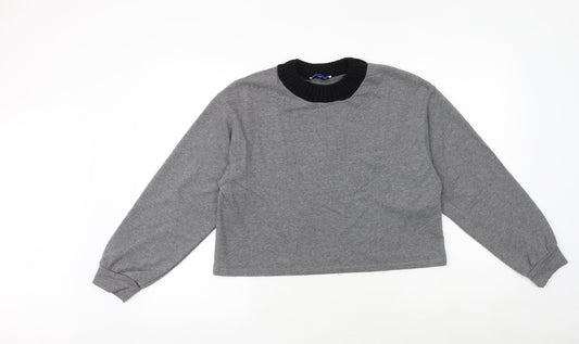 Zara Womens Grey Polyester Pullover Sweatshirt Size S Pullover