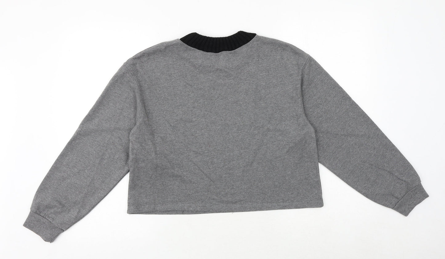 Zara Womens Grey Polyester Pullover Sweatshirt Size S Pullover
