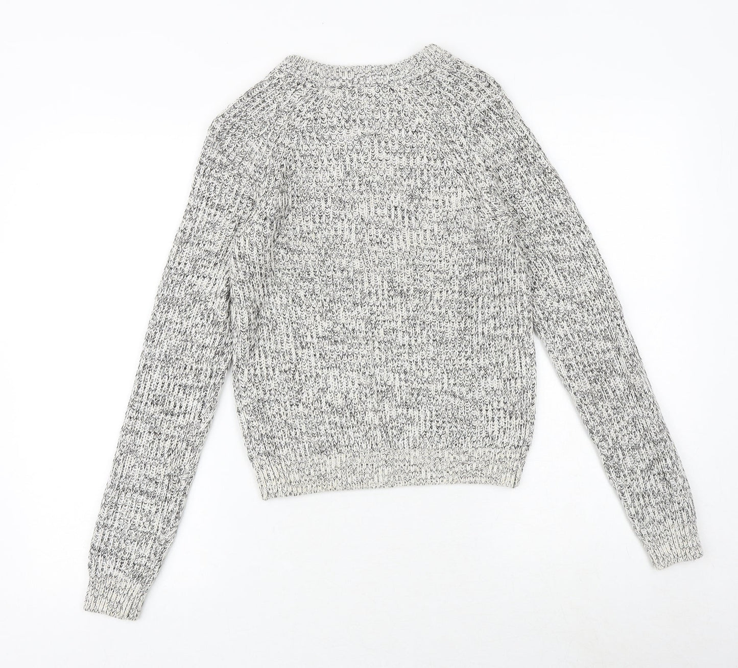 H&M Womens Grey Boat Neck Cotton Pullover Jumper Size XS
