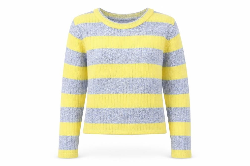 Bershka Womens Multicoloured Boat Neck Striped Polyester Pullover Jumper Size S