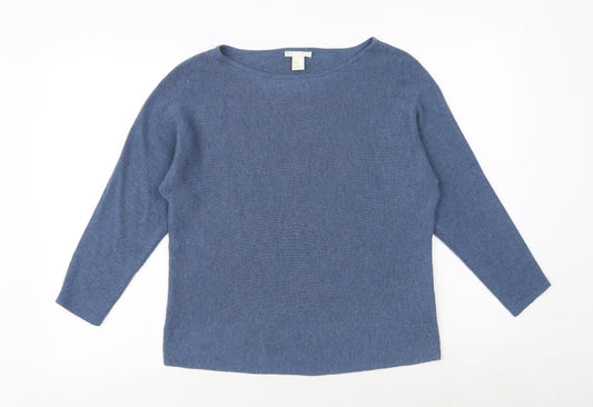 H&M Womens Blue Round Neck Polyester Pullover Jumper Size XS
