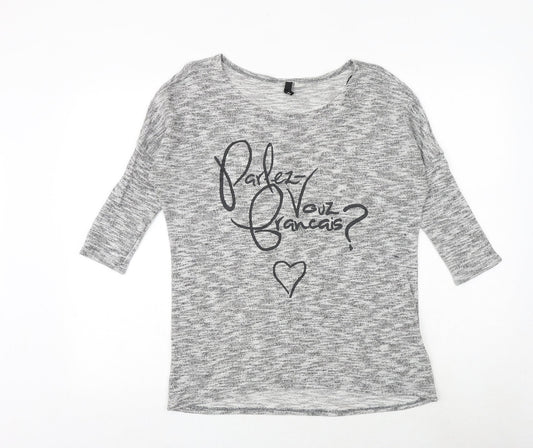 H&M Womens Grey Round Neck Viscose Pullover Jumper Size M Pullover - Parlez Vouz Fracais?