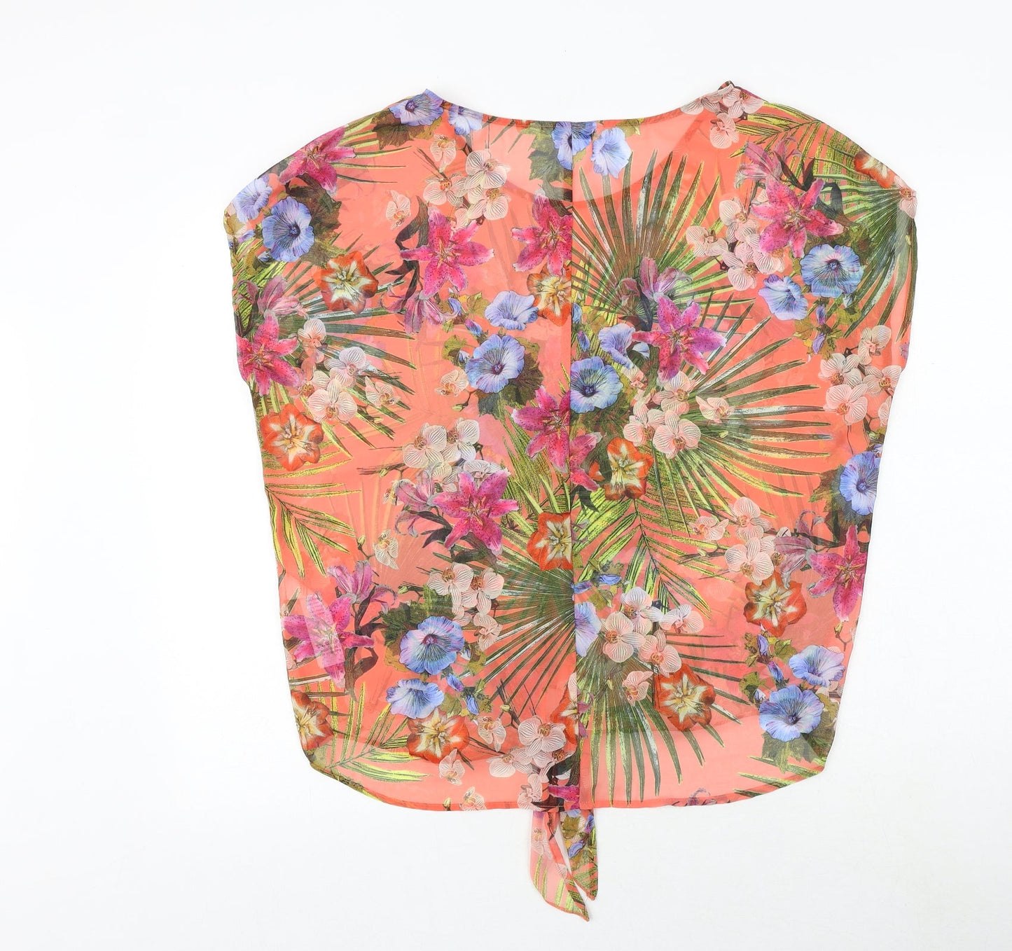 Etam Womens Multicoloured Floral Polyester Basic Blouse Size 12 Round Neck