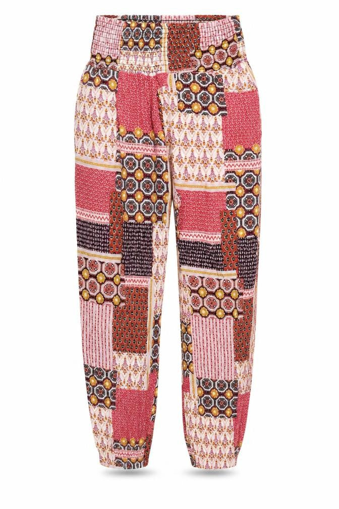 New Look Womens Multicoloured Geometric Viscose Trousers Size 4 Regular