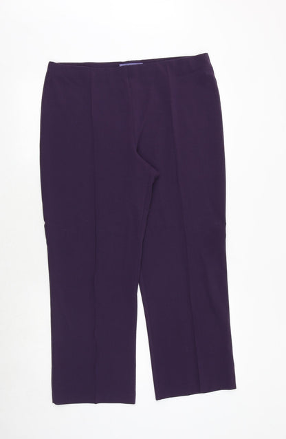 Autonomy Womens Purple Polyester Trousers Size 14 Regular