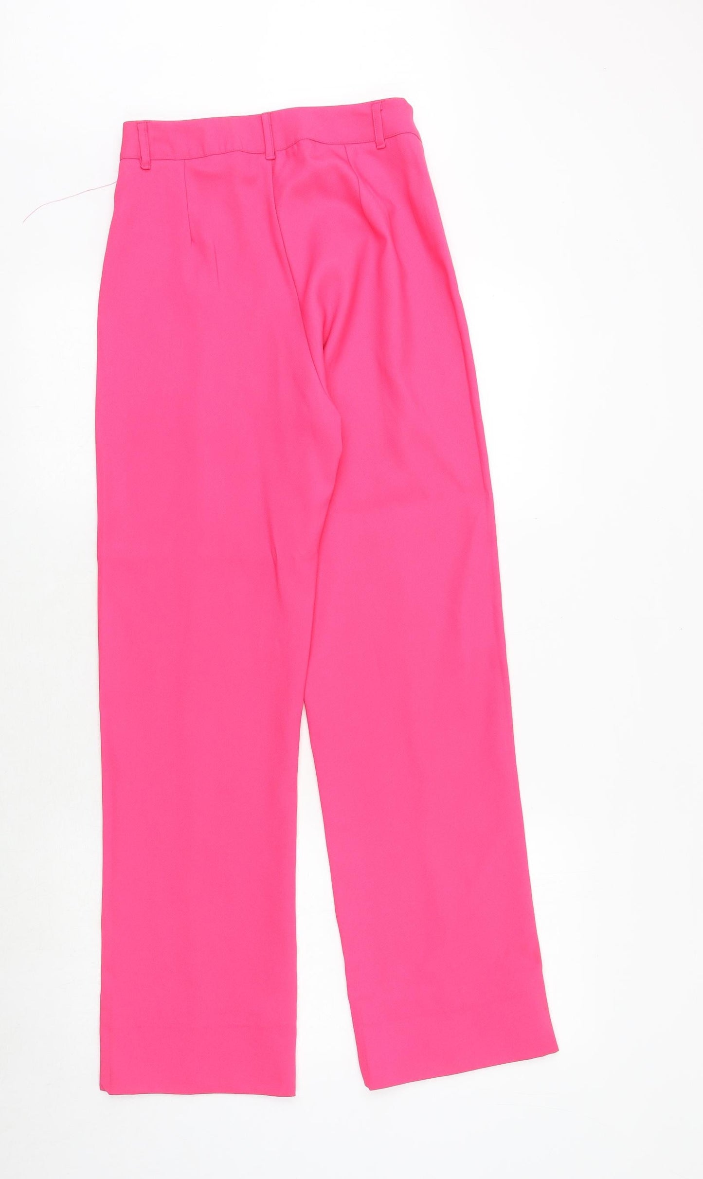 PRETTYLITTLETHING Womens Pink Polyester Windbreaker Trousers Size 6 Regular Zip