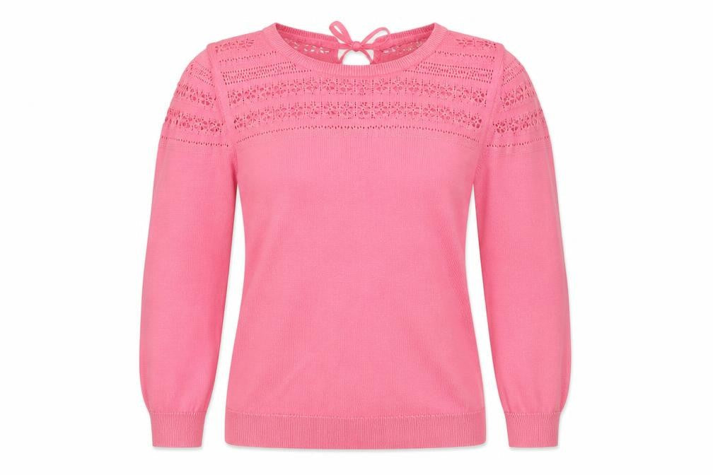 Marks & Spencer Womens Pink Round Neck Cotton Pullover Jumper Size 8
