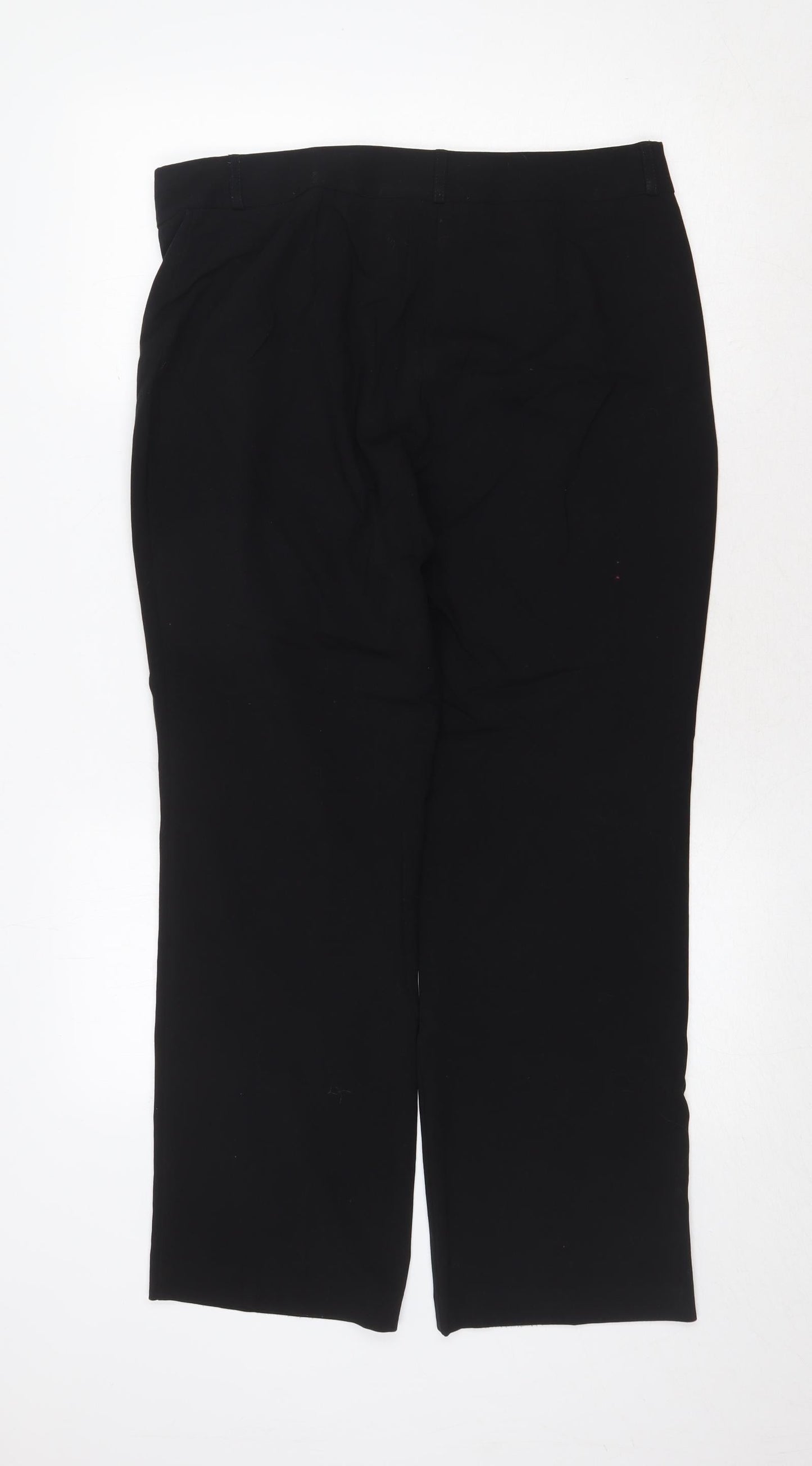 Marks and Spencer Womens Black Polyester Dress Pants Trousers Size 14 Regular Zip