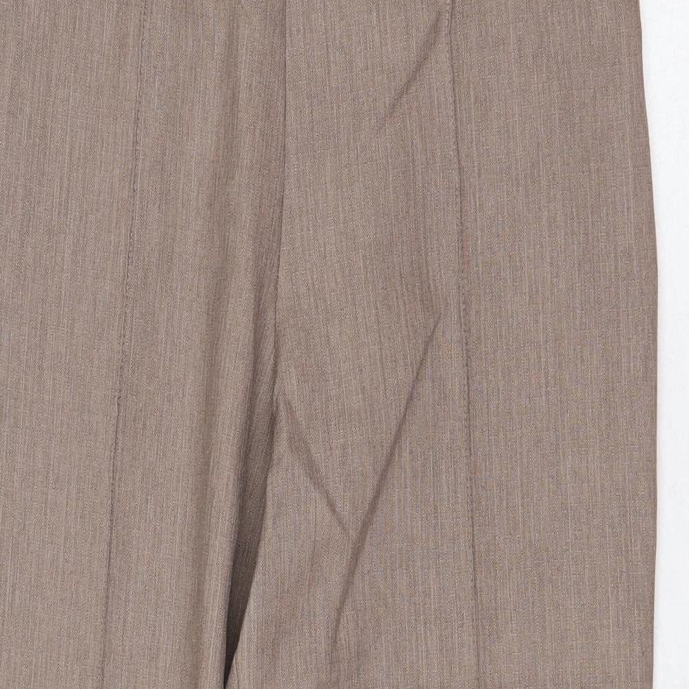 Marks and Spencer Womens Beige Polyester Trousers Size 12 Regular