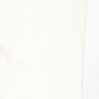 Noisy May Womens White Viscose Bodycon Size M Round Neck Pullover