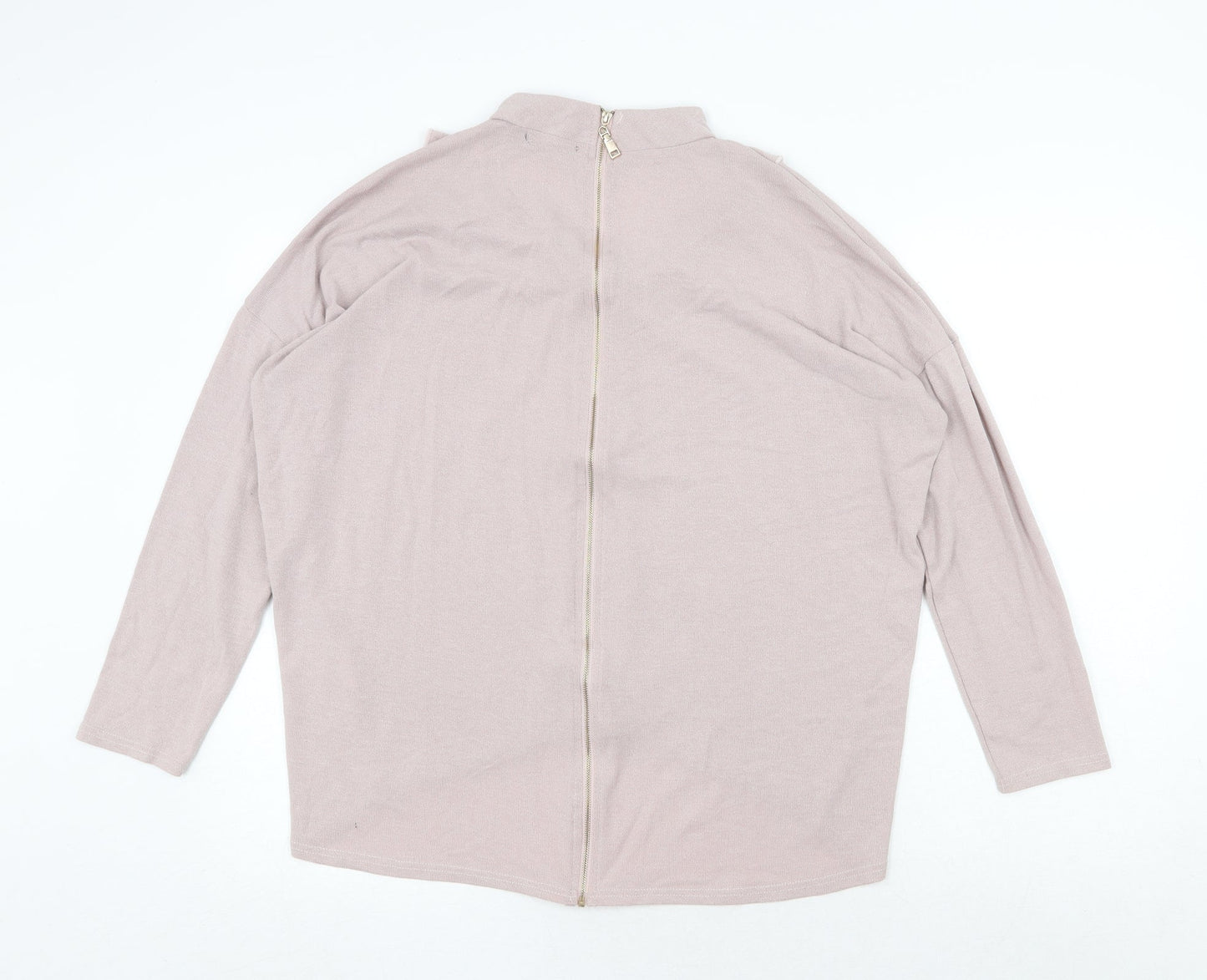 Quiz Womens Pink Round Neck Viscose Pullover Jumper Size M - Cut Out