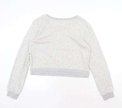 Forever 21 Womens Grey Geometric Cotton Pullover Sweatshirt Size L Pullover