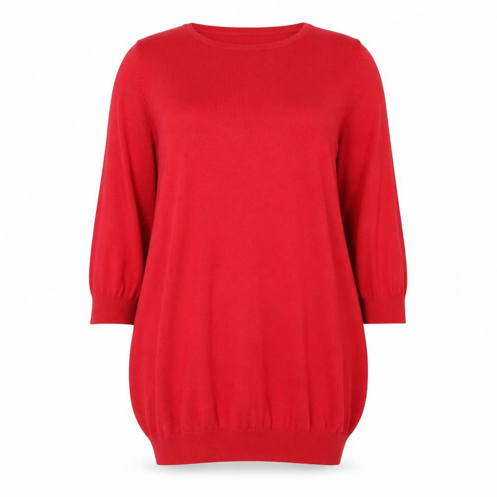 South Womens Red Boat Neck Cotton Pullover Jumper Size 16