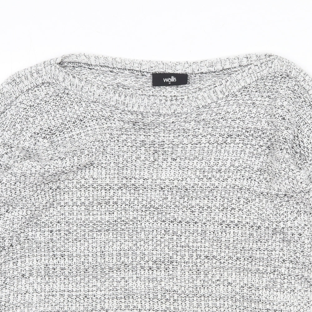 Wallis Womens Grey Boat Neck Acrylic Pullover Jumper Size M